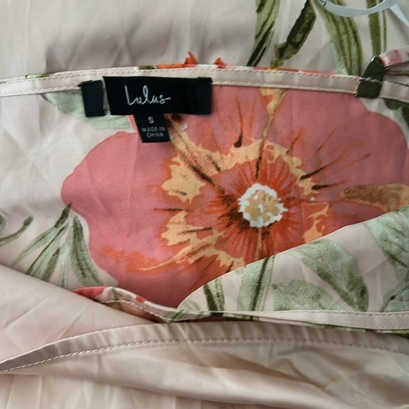 NWOT Remarkable Entrance Pink Floral Print Satin Midi Dress - Picture 9 of 9